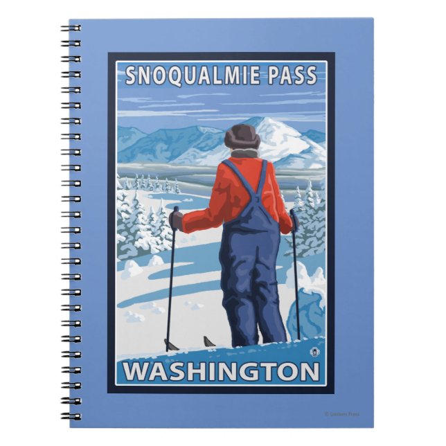 Caderno Espiral Skier Adminning - Snoqualmie Pass, Washington (Frente)