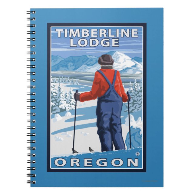 Caderno Espiral Skier Adminning - Timberline Lodge, Oregon (Frente)