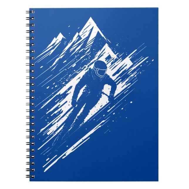 Caderno Espiral Skier Silhouette Graphic Art (Frente)