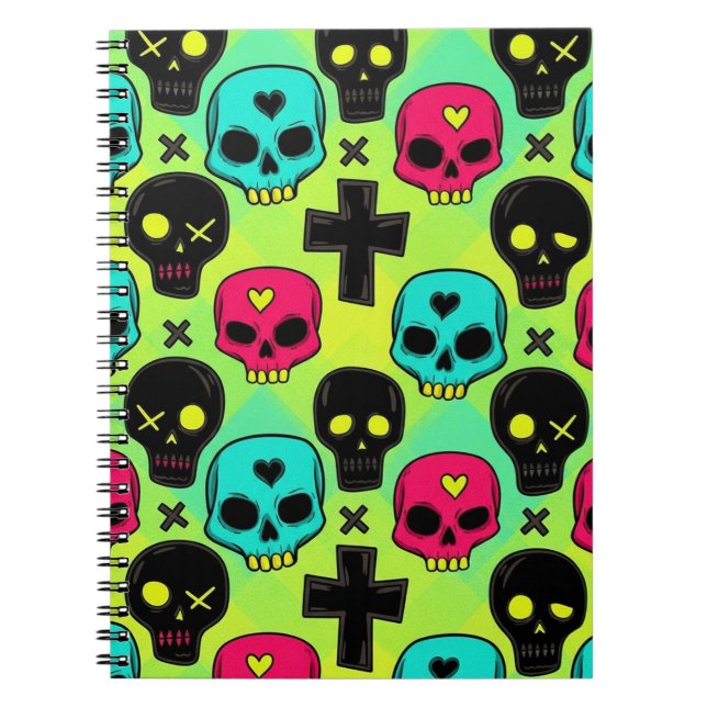 Caderno Espiral Skull Pattern (Frente)