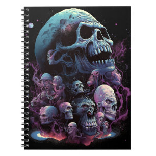 Caderno Espiral Skulls Monstros Horror Art