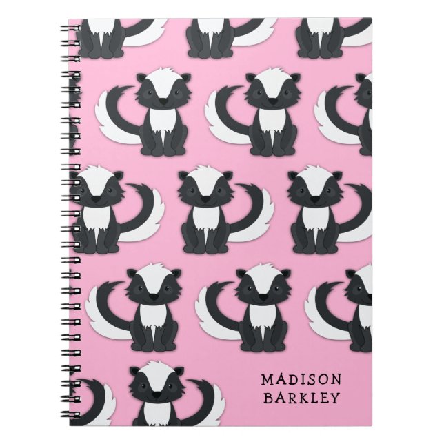Caderno Espiral Skunk Kid's Cute Woodland Animal (Frente)