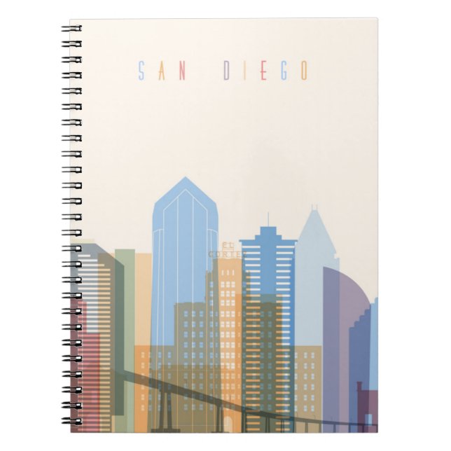 Caderno Espiral Skyline Cidade de San Diego (Frente)