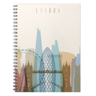 Caderno Espiral Skyline da cidade de Londres, Inglaterra