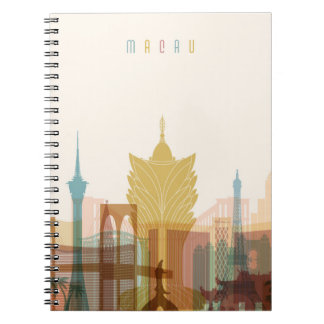 Caderno Espiral Skyline da cidade de Macau, China |