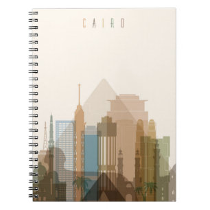 Caderno Espiral Skyline da cidade do Cairo, Egipto
