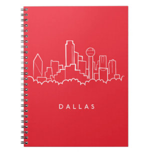 Caderno Espiral Skyline de Dallas Texas