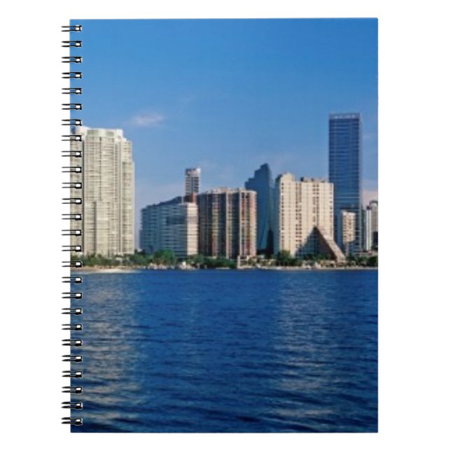 Caderno Espiral Skyline de Miami, Florida (Frente)