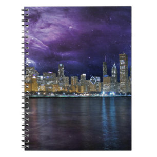 Caderno Espiral Skyline do Spacey Chicago