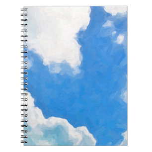 Caderno Espiral Skysky,pintura,cena,primavera,azul,arte,fino,abstr