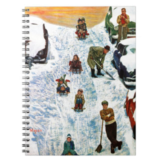 Caderno Espiral Sledding e escavar para fora