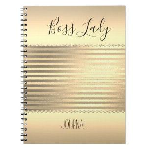 Caderno Espiral Sleek Dourado Boss Lady