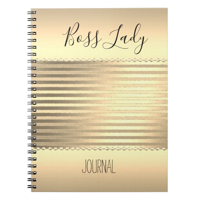 Caderno Espiral Sleek Dourado Boss Lady (Frente)
