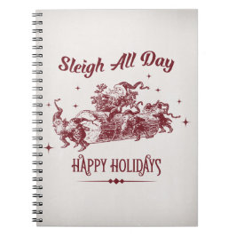 Caderno Espiral Sleigh All day Vintage Christmas