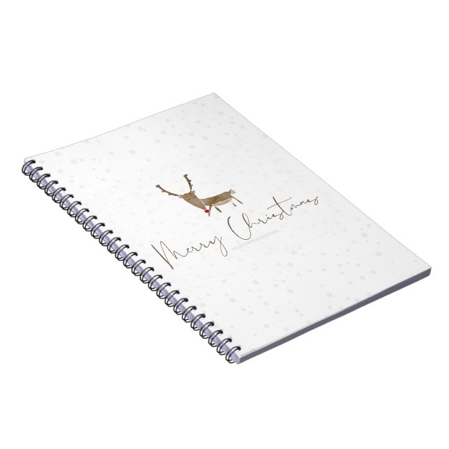 Caderno Espiral SlipperyJoe Merry Christmas rendeer red-nose (Lado Direito)