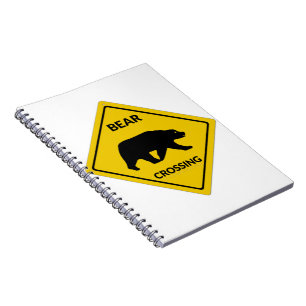 Caderno Espiral SlipperyJoe, sinal de passagem silhueta amarelo