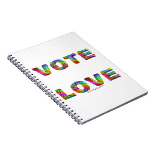 Caderno Espiral SlipperyJoe voto amor igualdade pelo arco-íris tex