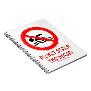 Caderno Espiral SlipperyJoe's Do Not Spoon Bacon Red Warman