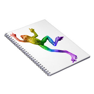 Caderno Espiral SlipperyJoe's Pride Frog animal rastejando arco-ír