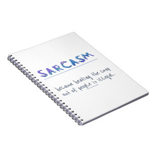 Caderno Espiral Slogan engraçado de SlipperyJoe's Sarcasm dizendo