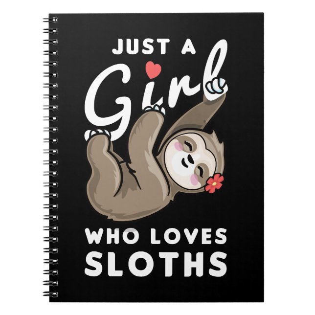 Caderno Espiral Sloth Apenas Uma Menina Que Ama 209 preguiças (Frente)