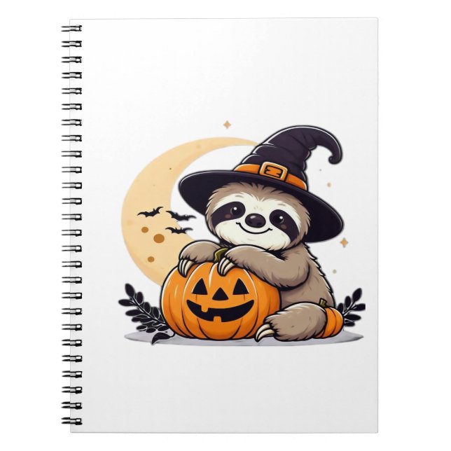 Caderno Espiral Sloth Halloween Motif Cute Classic T-Shirt (Frente)