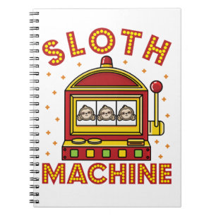 Caderno Espiral Sloth Machine Slots Machine Casino Gambling
