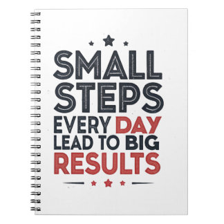 Caderno Espiral Small Steps Every Day Lead – Motivational Quote De