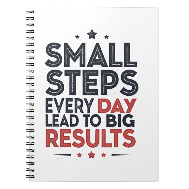 Caderno Espiral Small Steps Every Day Lead – Motivational Quote De (Frente)