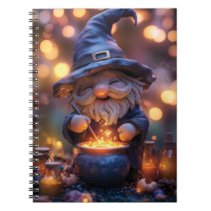 Caderno Espiral Smiling Gnome Stirring Magic Pote