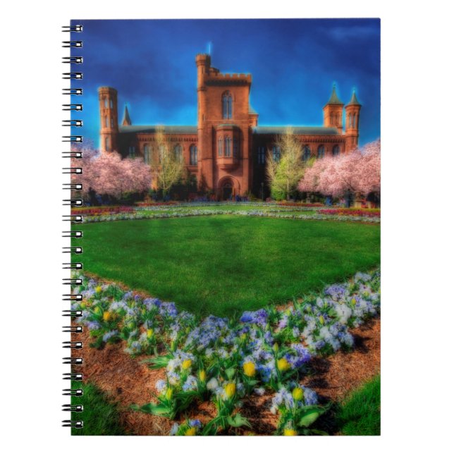 Caderno Espiral Smithsonian Castle Cherry Blossoms (Frente)
