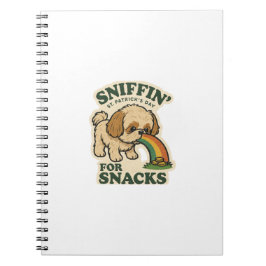 Caderno Espiral Sniffin' Snacks Shih Tzu Dia de São Patrício