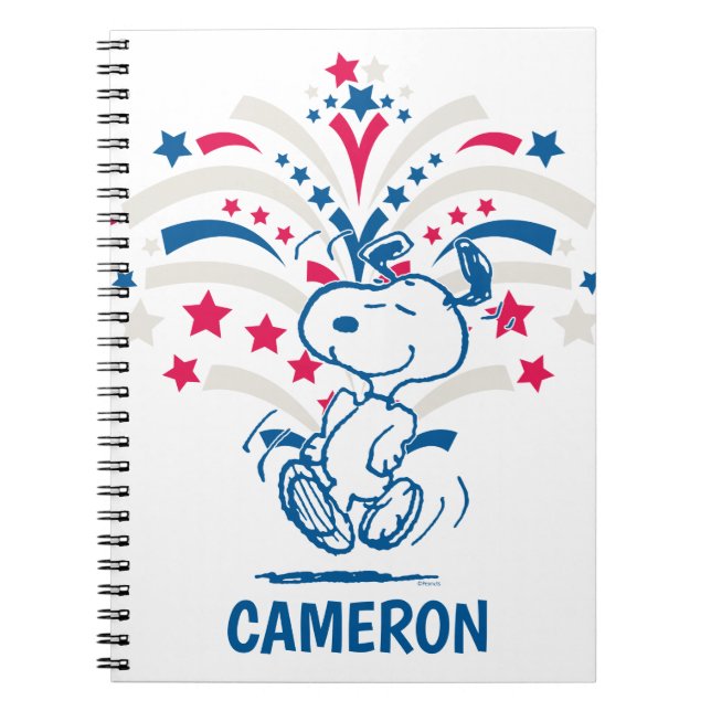 Caderno Espiral Snoopy 4 de julho Dance (Frente)