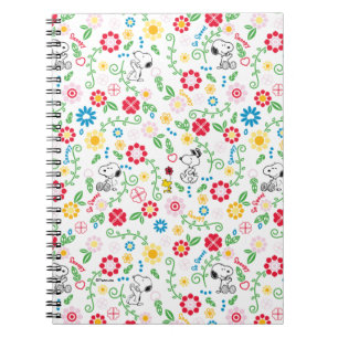 Caderno Espiral Snoopy So Sweet Flower Pattern