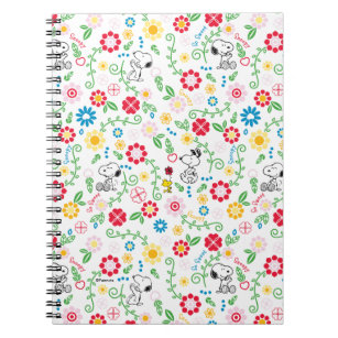 Caderno Espiral Snoopy So Sweet Flower Pattern
