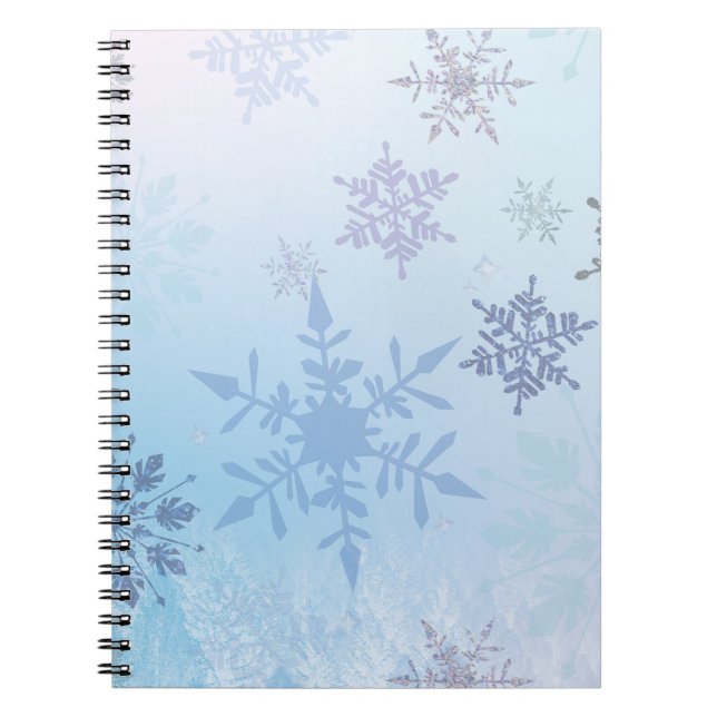 Caderno Espiral Snowflake Snowy Mountain Winter (Frente)