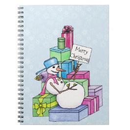 Caderno Espiral Snowman a arrefecer em presentes