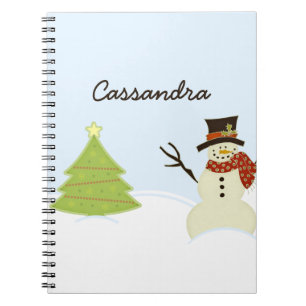 Caderno Espiral Snowman e Árvore