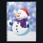 Caderno Espiral Snowman Winter Merry Christmas Snow<br><div class="desc">Bonito boneco de neve no Tema de Natal da neve Doormat.</div>