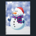 Caderno Espiral Snowman Winter Merry Christmas Snow<br><div class="desc">Bonito boneco de neve no Tema de Natal da neve Doormat.</div>