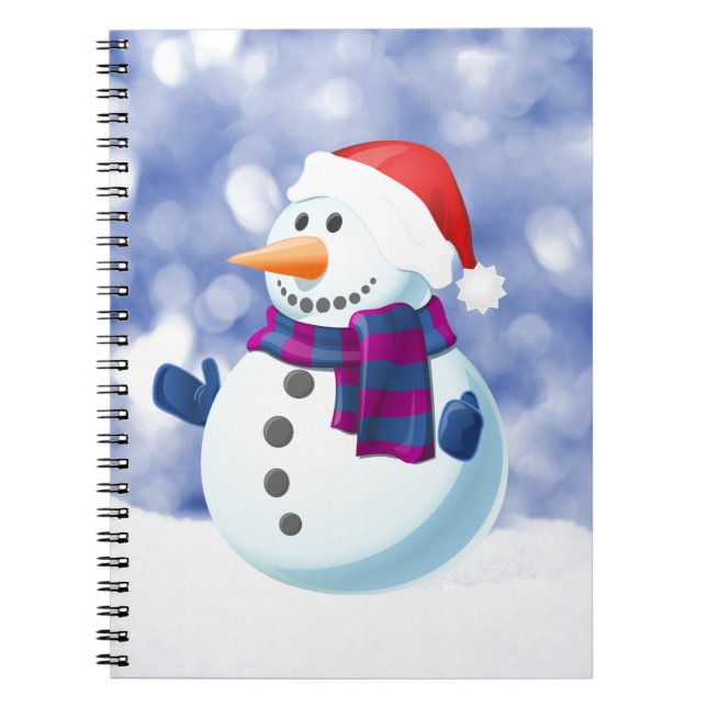 Caderno Espiral Snowman Winter Merry Christmas Snow (Frente)