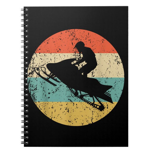 Caderno Espiral Snowmobile Retro Style Snowmobiling (Frente)