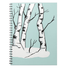Caderno Espiral Snowy Colorado Aspen Tree