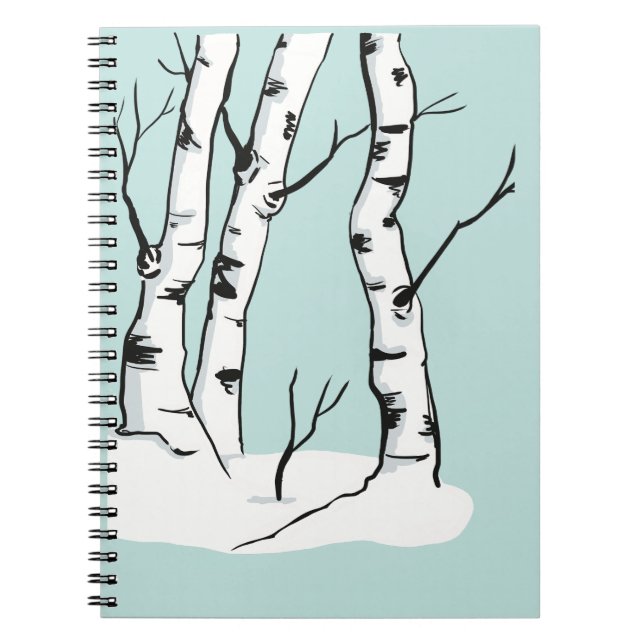 Caderno Espiral Snowy Colorado Aspen Tree (Frente)