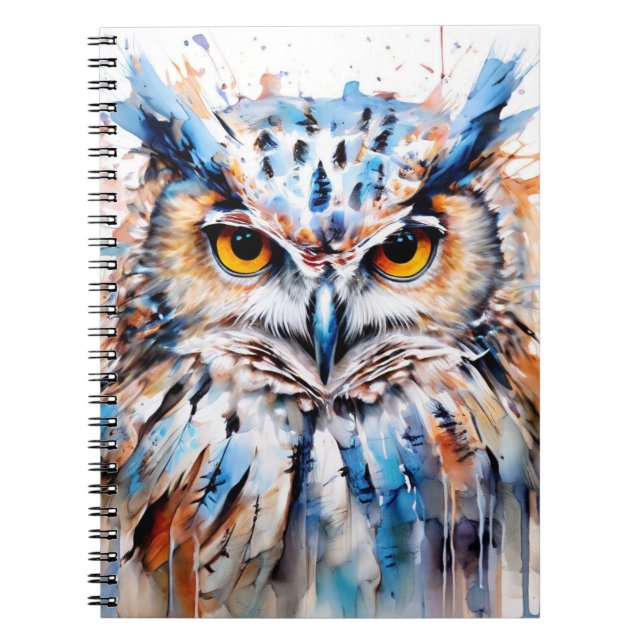 Caderno Espiral Snowy Owl | Diário para notebook (Frente)