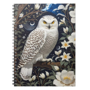 Caderno Espiral Snowy Owl Moonlight