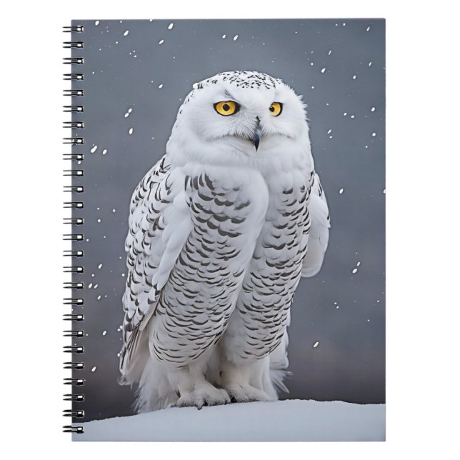 Caderno Espiral Snowy Owl Na Neve (Frente)