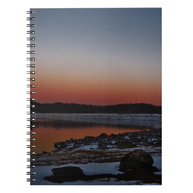 Caderno Espiral Snowy Sunset no lago Arrohead (Frente)