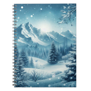 Caderno Espiral Snowy Winter Mountain