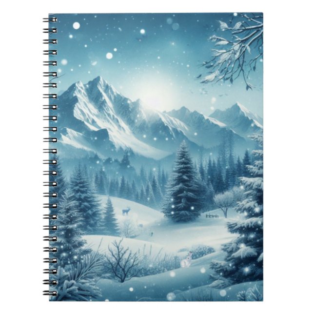 Caderno Espiral Snowy Winter Mountain (Frente)